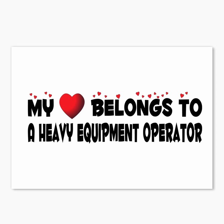 Equipment Operator Certification Card Template Inspirational Heavy Equipment Operator Postcards