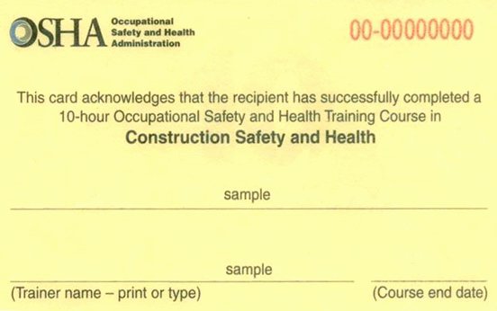 Equipment Operator Certification Card Template Inspirational Osha 10 Hour for Construction Carolina Construction School