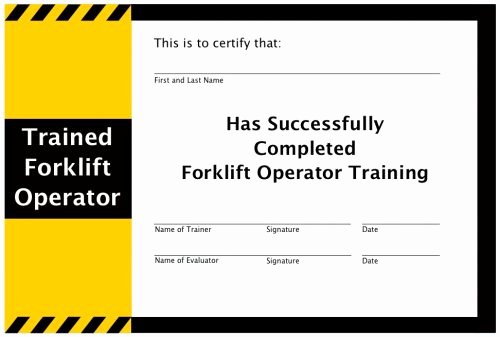 Equipment Operator Certification Card Template Lovely Operation and Maintenance Of Your forklift