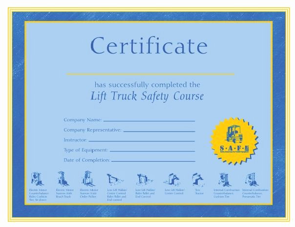 Equipment Operator Certification Card Template Unique 15 forklift Certificate