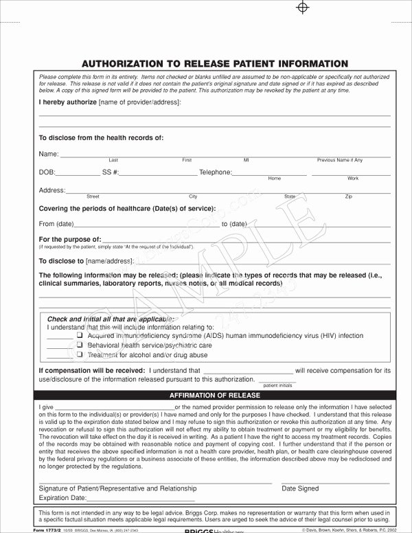 Equipment Release form Best Of Authorization to Release Patient Information form