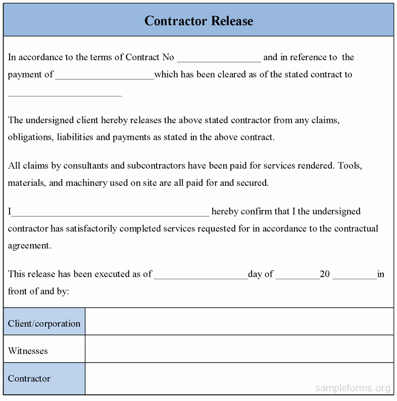 Equipment Release form Best Of Free Printable Liability Release form Sample form Generic