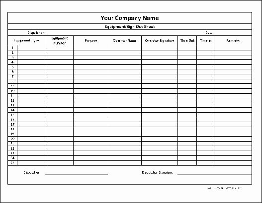 Equipment Sign Out Sheet Template Awesome 10 Best S Of Puter Equipment Sign Out form