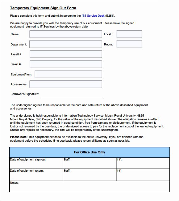 Equipment Sign Out Sheet Template Awesome 13 Sign Out Sheet Templates Pdf Word Excel