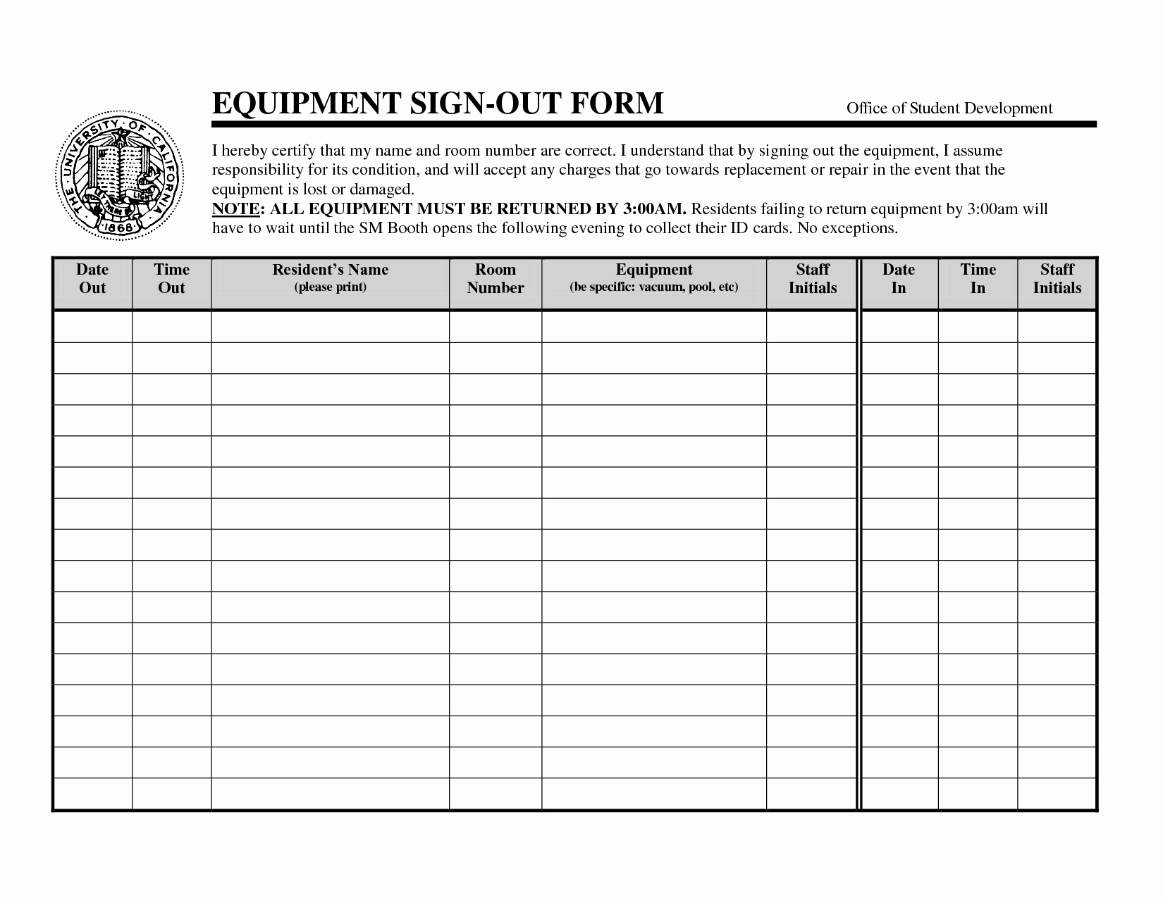 Equipment Sign Out Sheet Template Beautiful Best S Of tool Sign Out Template Equipment Sign Out