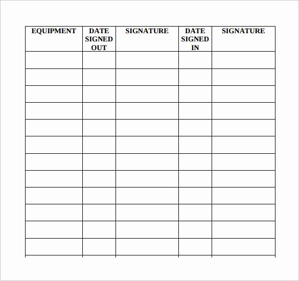 Equipment Sign Out Sheet Template Beautiful Sample Equipment Sign Out Sheet 14 Documents In Pdf