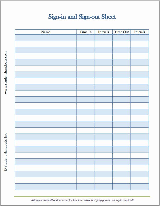 Equipment Sign Out Sheet Template Unique 8 Best Of Sign Out Sheet Template Printable Free