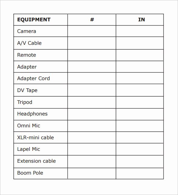 Equipment Sign Out Sheet Template Unique Sample Equipment Sign Out Sheet 14 Documents In Pdf