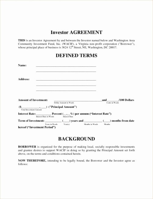 Equity Letter Template Best Of Equity Investment Agreement Fresh Letter Template Investor