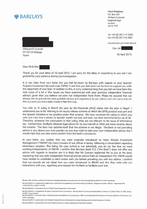 Equity Letter Template Elegant the Lies Of Barclays London On Equity Release