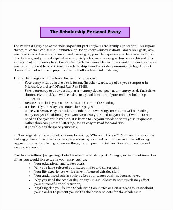 Essays for Scholarship Applications Examples Awesome Sample Scholarship Application Essay 6 Examples In Word