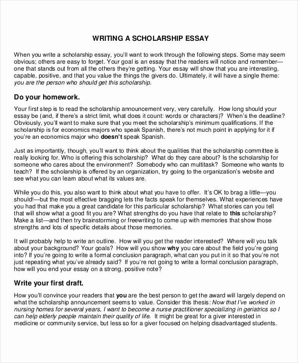 Essays for Scholarship Applications Examples Fresh 10 Scholarship Essay Examples &amp; Samples Pdf