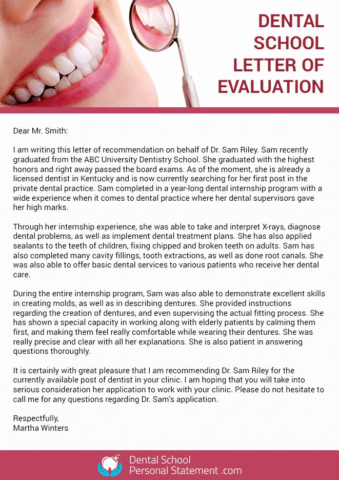 Evaluation Letter Sample for Student Beautiful Letter Of Evaluation for Dental School