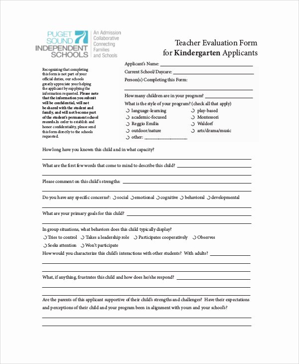 Evaluation Letter Sample for Student New Sample Teacher Self Evaluation form 7 Examples In Word Pdf