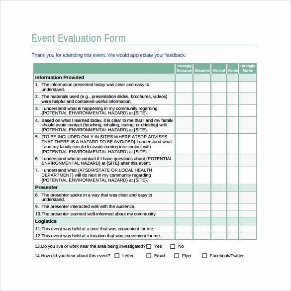 Event Feedback form Template Awesome event Evaluation Sample 9 Documents In Pdf Word Excel