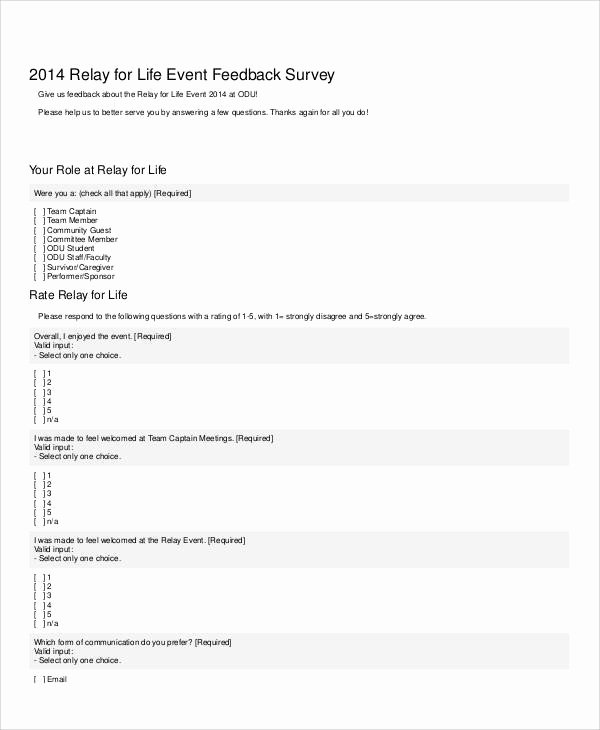 Event Feedback form Template Beautiful 9 Sample event Feedback forms