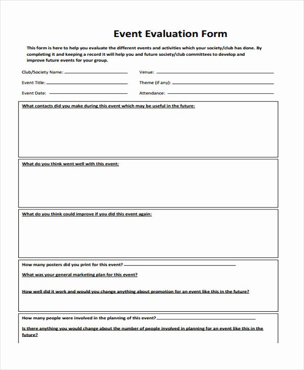 Event Feedback form Template Inspirational 32 Free event Evaluation form