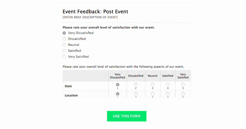 Event Feedback form Template Lovely A Plete Guide to event Feedback forms &amp; Evaluations