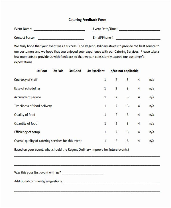 Event Feedback form Template Unique 12 Business Feedback form Templates