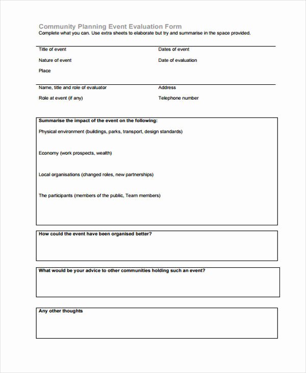 Event Feedback form Template Unique 30 event Evaluation form Templates