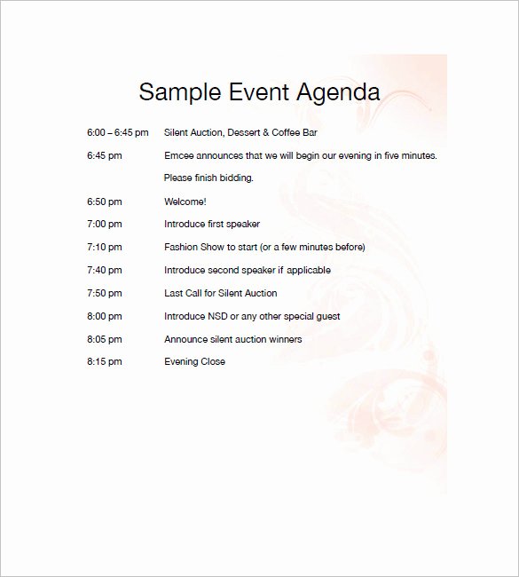 Event Itinerary Template Fresh 10 event Agenda Templates Free Sample Example format