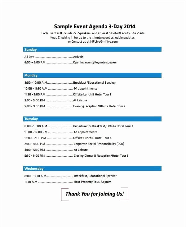 Event Itinerary Template Inspirational top 5 Best event Agenda Templates