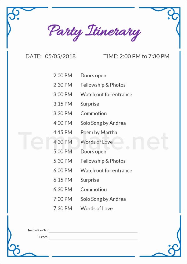 Event Itinerary Template Lovely 14 Itinerary Templates
