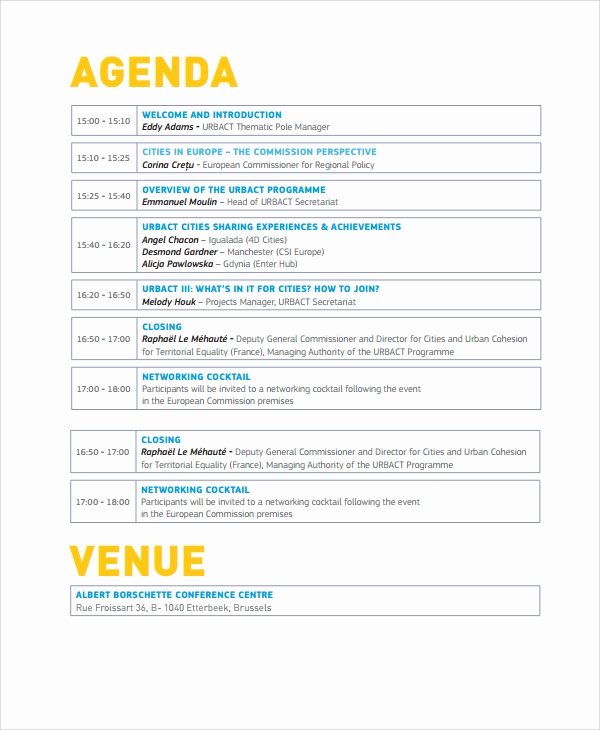 Event Itinerary Template Luxury 8 Sample event Agenda Templates