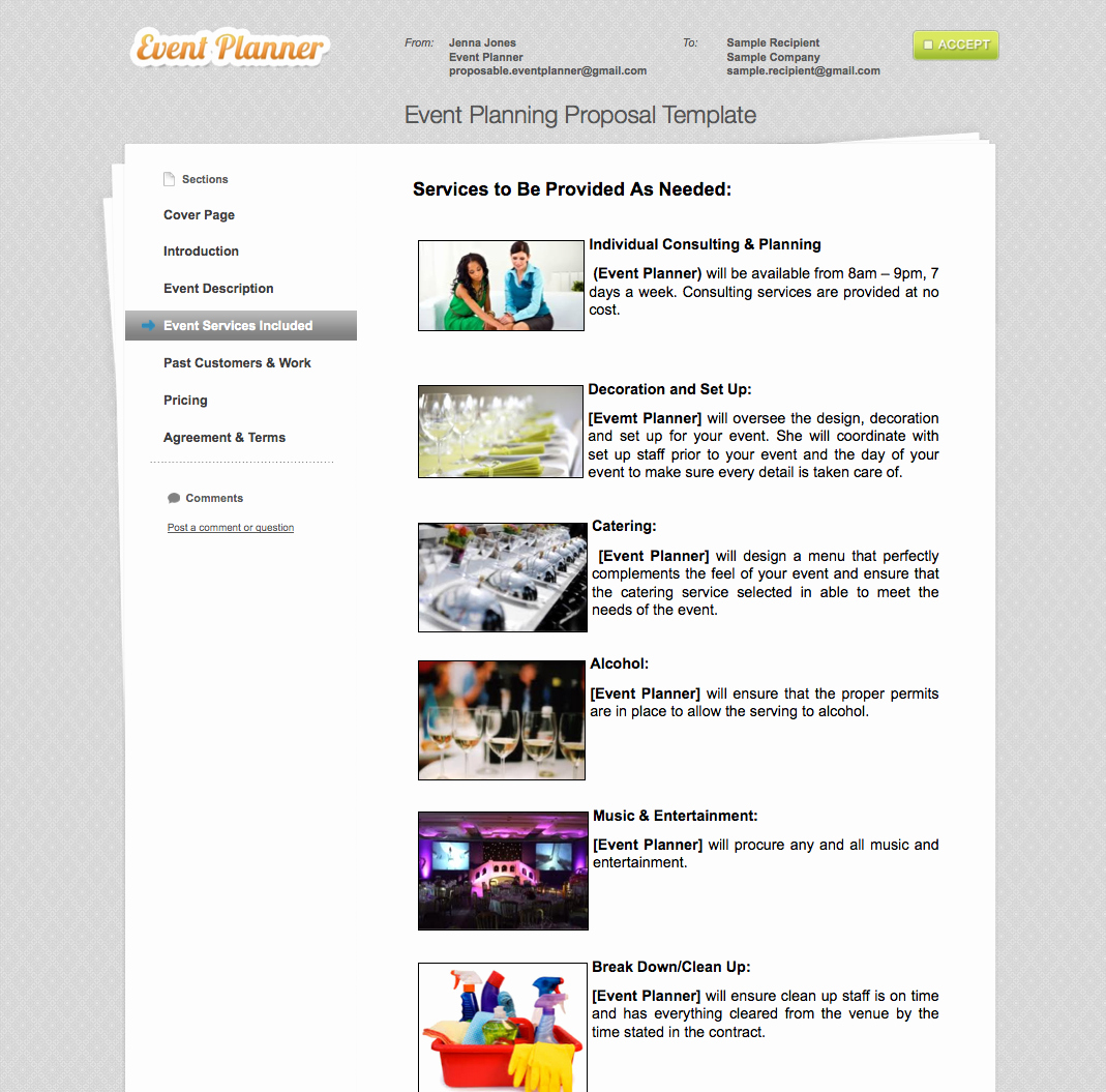 Event Planning Quote Template New Business Proposal Templates the Proposable Blogthe