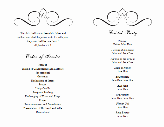 Event Program Template Word Beautiful Free Wedding Program Templates