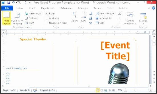 Event Program Template Word New 10 Ms Word event Program Template Sampletemplatess