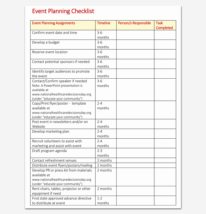 Event Venue Checklist Template Awesome event to Do List Template 40 Checklists In Word Excel