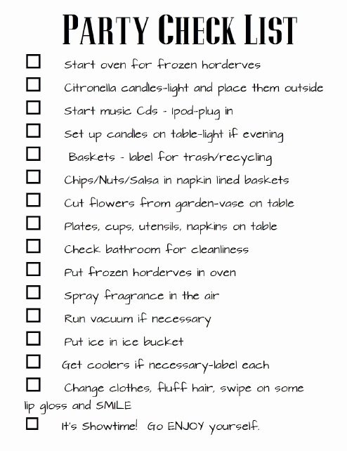 Event Venue Checklist Template Best Of 11 Free Printable Party Planner Checklists – Tip Junkie