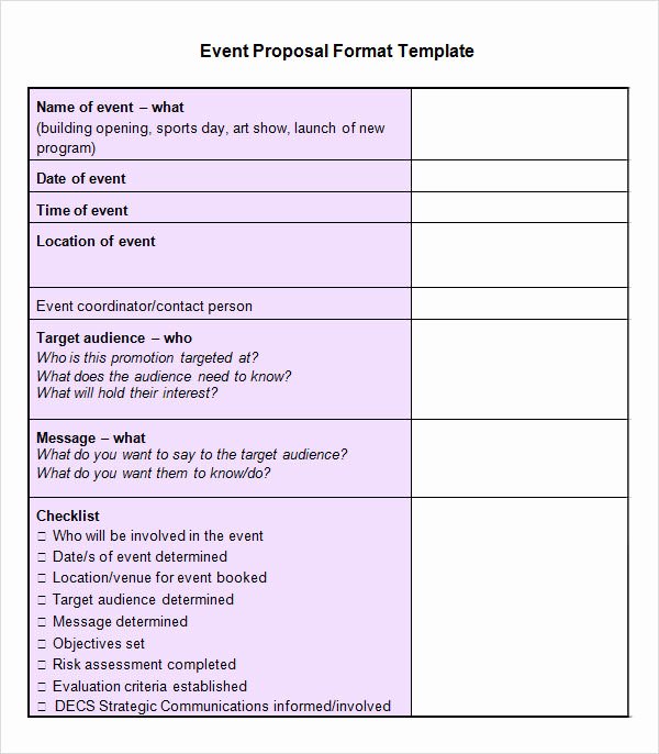 Event Venue Checklist Template Inspirational 25 Sample event Proposal Templates – Psd Pdf Word