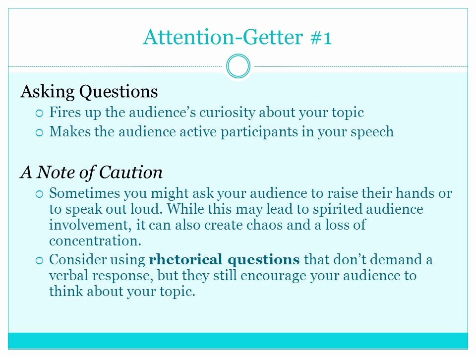 Example Of attention Getter Unique Parts Of A Speech the Introduction Ppt Video Online