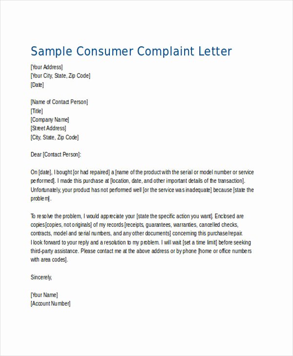 Example Of Grievance Letter Awesome 34 Plaint Letter Examples &amp; Samples Pdf Doc