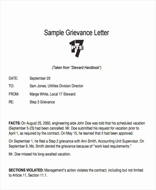 Example Of Grievance Letter Awesome 47 formal Letter Examples Pdf Word