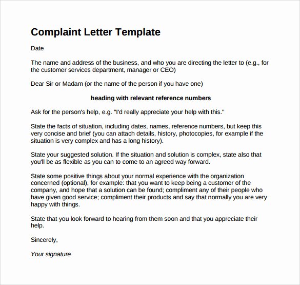 Example Of Grievance Letter Elegant Plaint Letter 17 Download Free Documents In Word Pdf