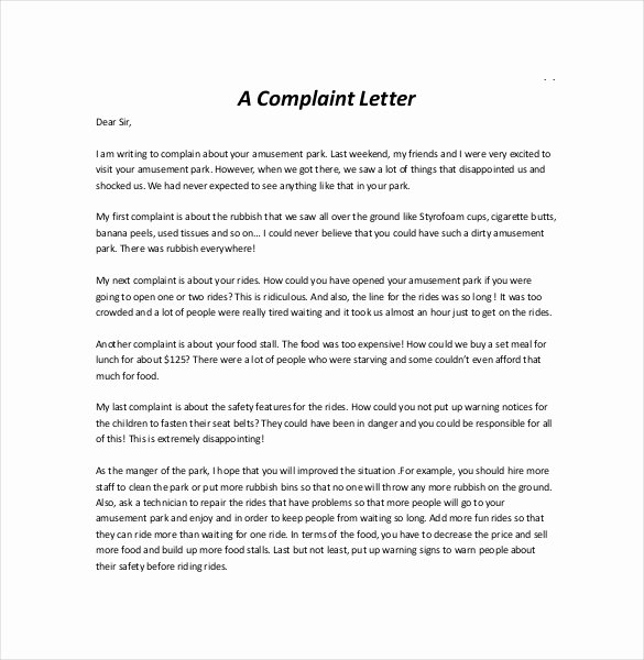 Example Of Grievance Letter Unique 19 Letter Of Plaint Templates Doc Pdf