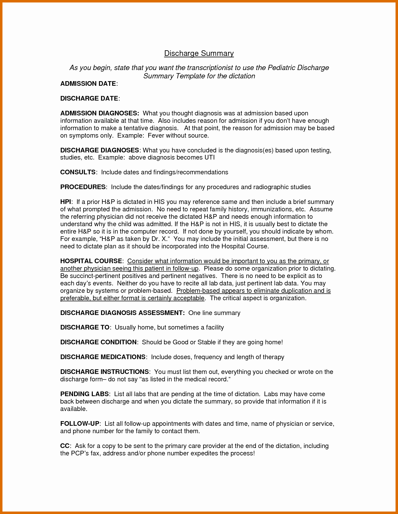 Example Of Hospital Discharge Papers Elegant 5 6 Discharge Summary Example