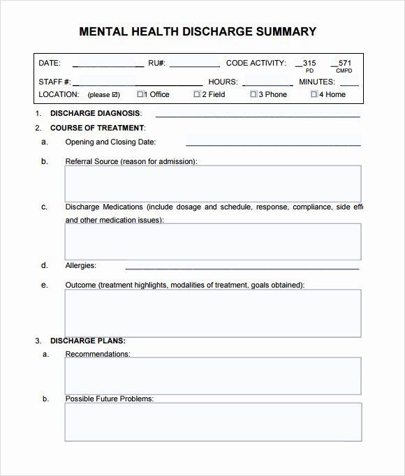 Example Of Hospital Discharge Papers Elegant 8 Sample Discharge Summary Templates Pdf Word