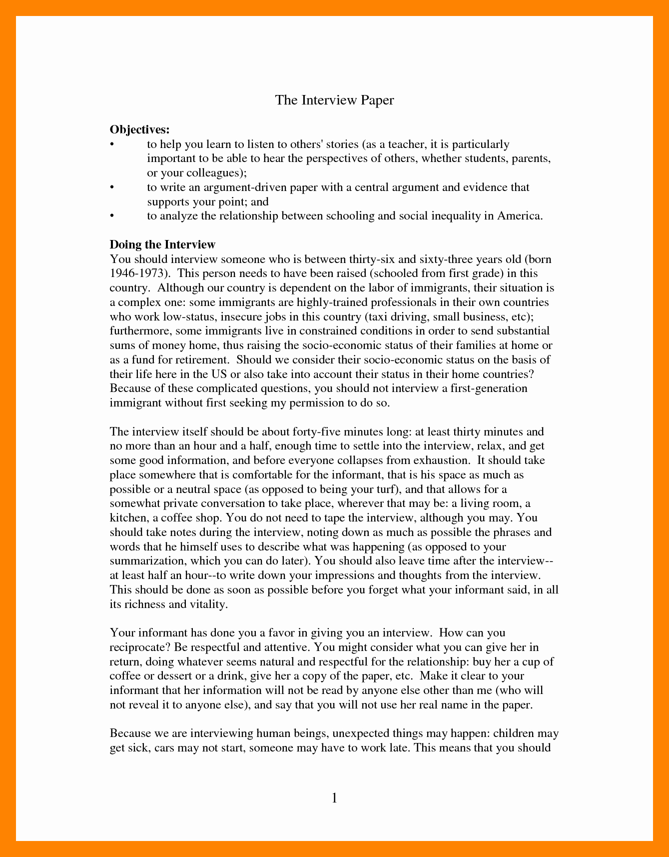 Example Of Interview Essay Paper Luxury 10 Interview Essay format