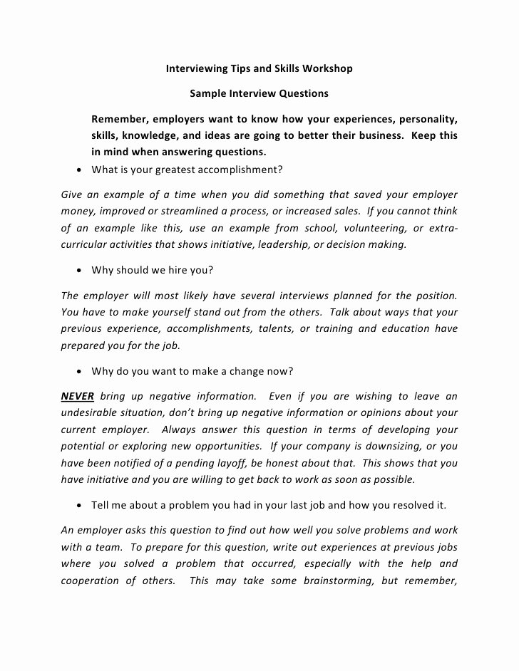 Example Of Interview Essay Paper Luxury Sample Interview Questions and Keywords