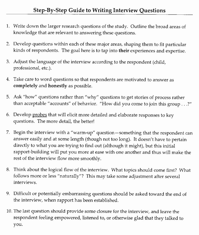 Example Of Interview Essay Paper Unique Step by Guide to Writing Interview Questions