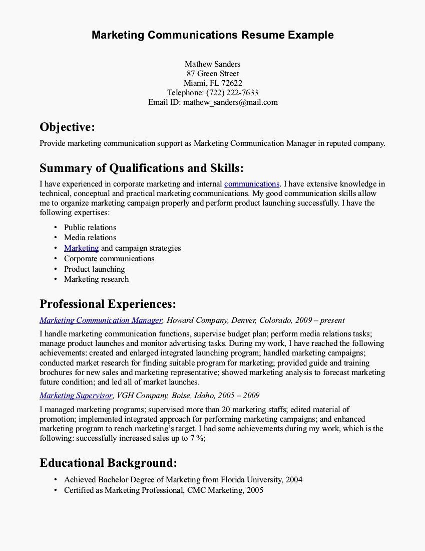 Examples Of Excellent Resumes Inspirational Cover Letter Excellent Verbal and Written Munication