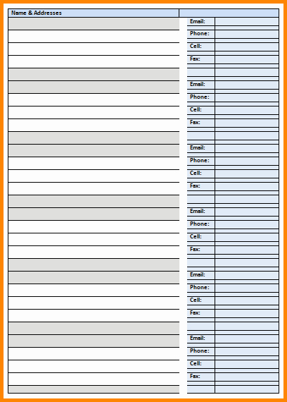 Excel Address Book Template Beautiful 6 Excel Address Book Template