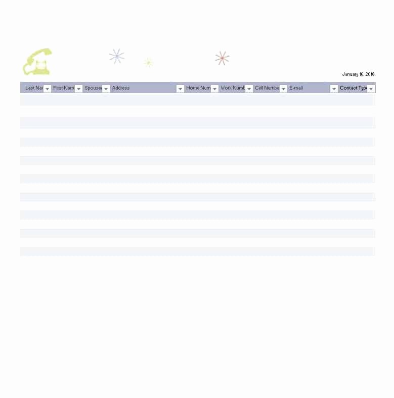 Excel Address Book Template Best Of Address Book Template Printable Pdf Free Download