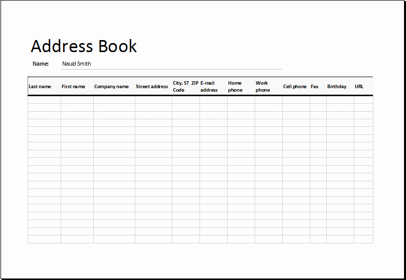 Excel Address Book Template Best Of Address List Book Template for Excel