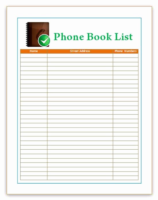 Excel Address Book Template Elegant Microsoft Word Address Book Templates Frompo