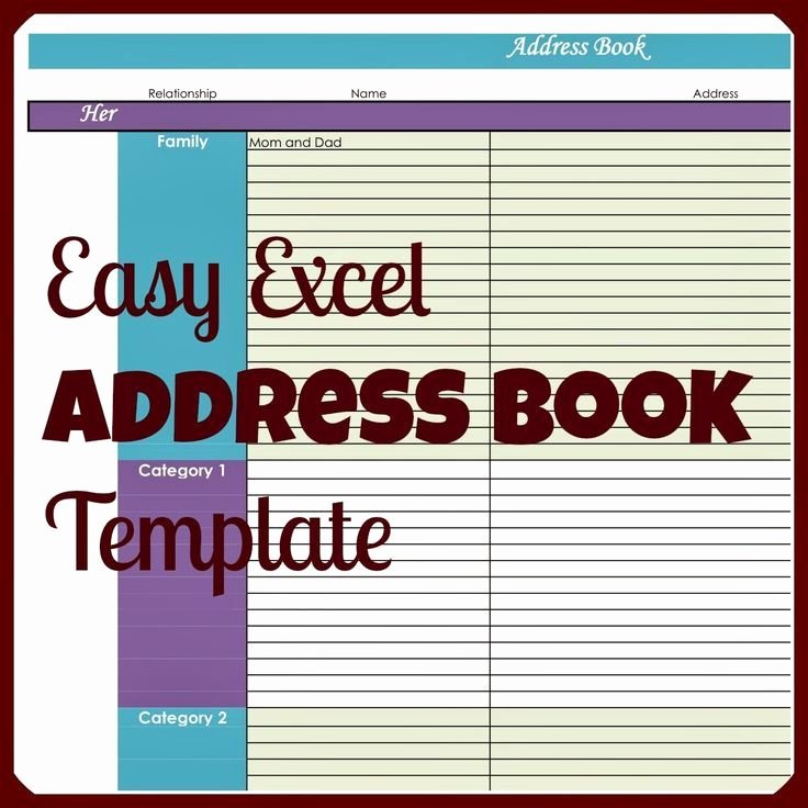 Excel Address Book Template Lovely Easy Excel Address Book Template